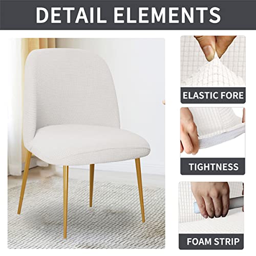 Szjiahtm 2 Pcs Dining Chair Covers Soft Stretch Slipcover Polyester Armless Curved Back Kitchen Chair Slipcovers Protector For Living Room And Bedroom #TOP2