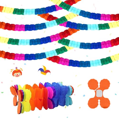 CHIHOLEN 8 Stück Bunt Girlande Papier Deko, Girlande Geburtstag, Hängenden Partygirlanden,...