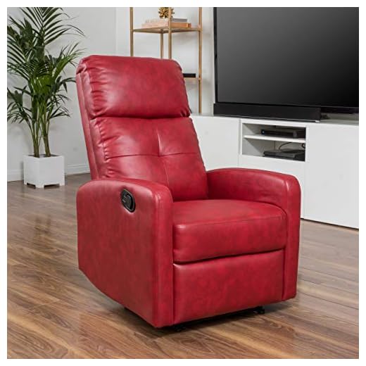 Christopher Knight Home Samedi PU Recliner, Oxblood Red