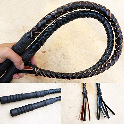 70cm 80cm Hand Made Tressé équitation Fouets équitation équipement Bull Racing poignée en Bois en Cuir équestre Cheval Fouet (Color : Black 70cm)