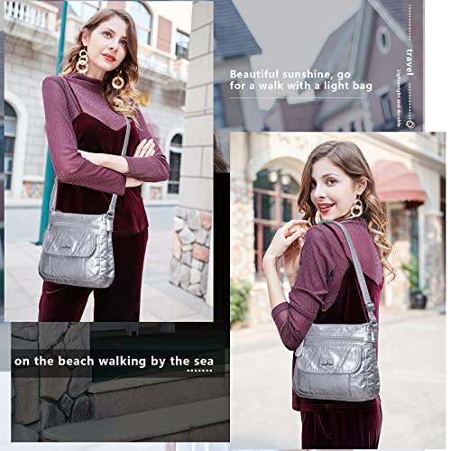 Image of Angelkiss Small Womens Crossbody Bag Leather Shoulder Purse for Women Hobo Bag with Adjustable Shoulder Strap