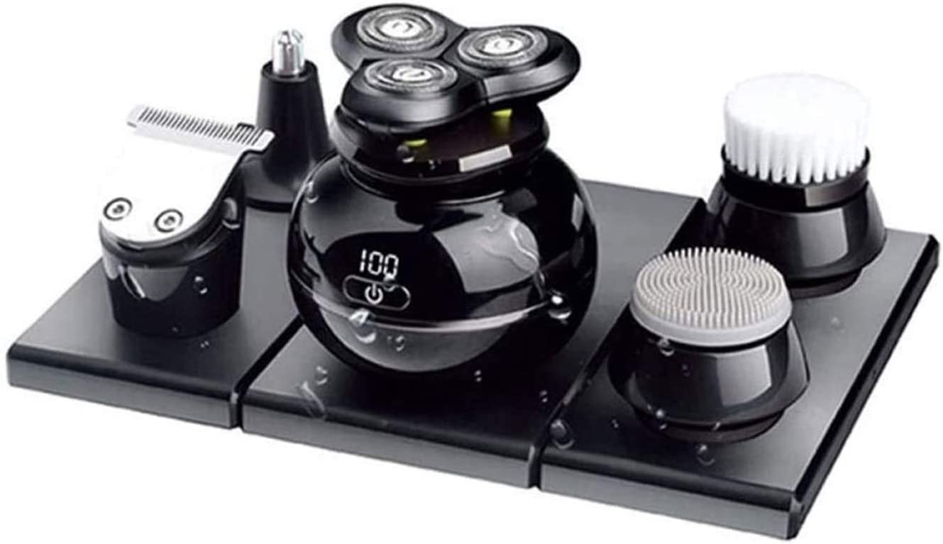Rasoio elettrico 5 in 1 da uomo per uomini calvi – Rasoio per la testa da uomo – Anti-pizzicamento – Design ergonomico – Cordless e ricaricabile