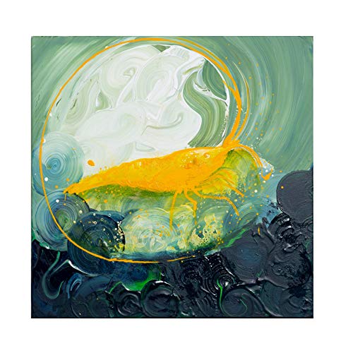 GARNELEN4YOU ArtLine Garnelen Wandbild #1 | Leinwand Kunstdruck von Leinwandgemälde | Shrimp Deko mit 3D-Effekt für Garnelenliebhaber (40 x 40 cm) Cover