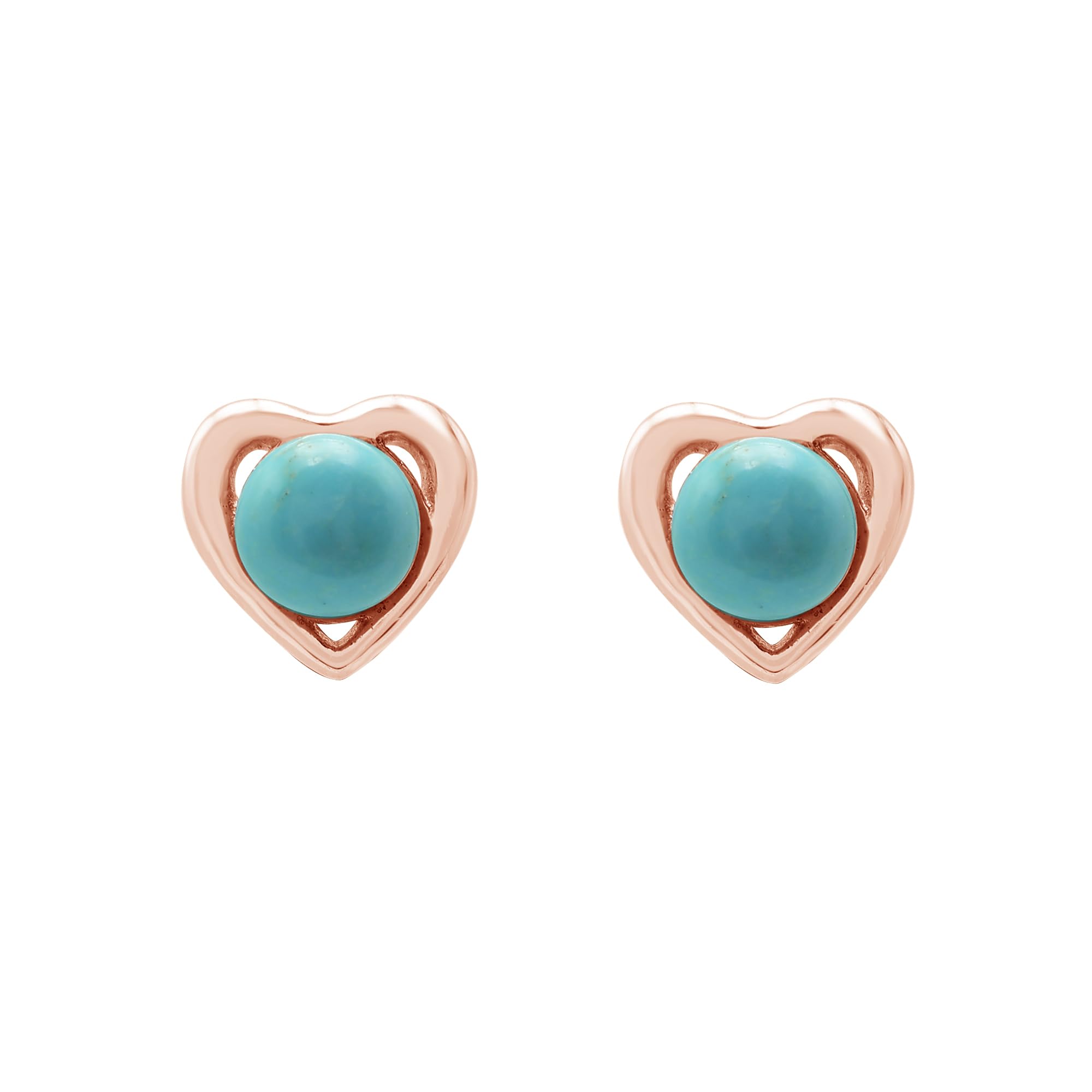 Boucles d'oreilles turquoise cœur argent 925 de prestige