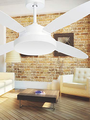 Ventilador De Teto Branco 4 Pás Dupla Face Volare R1 Vr50 Lanai Branco E Tabaco 127v Volare Volare 1