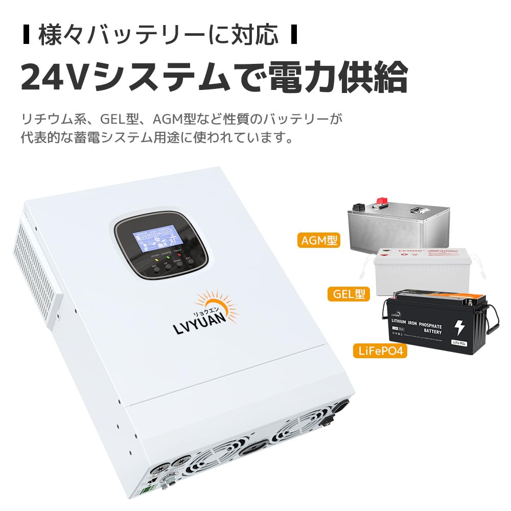 Amazon.co.jp: LVYUAN（リョクエン）3000W 正弦波 ハイブリッド