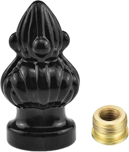 MARRTEUM Perilla de tapa de latón antiguo con perilla de acabado de lámpara retro con tornillo de doble rosca para pantalla de lámpara, se adapta