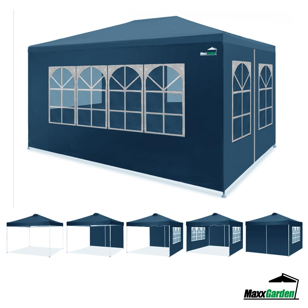 MaxxGarden Partytent Feesttent – 3x6m – 18m² – Paviljoen met 6 oprolbare zijwanden – Waterafstotend – UV-bescherming 50 – Wit