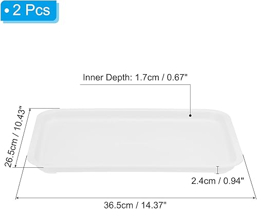Miniatura 10 de PATIKIL Bandeja de comida rápida de 14 x 10, paquete de 2 bandejas rectangulares multiusos de plástico reutilizables para cafetería, restaurante,
