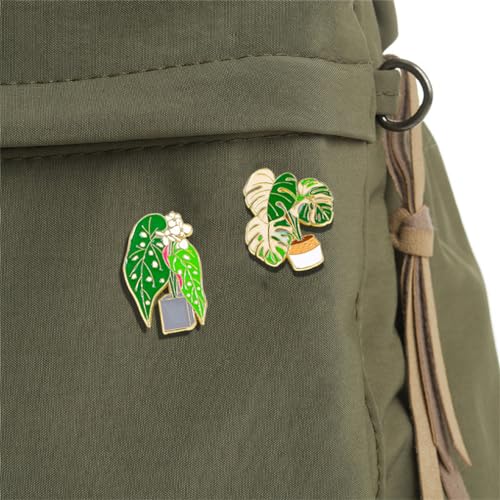 Cartoon Potted Plant Brooch Set Cartoon Plant Flower Alloy Enamel Pin Cute Badge Lapel Pin Metal Badge Rustic Greenery Leaf Brooch Plant Pins Clothes Bags Backpacks Party Decoration Christmas Gifts3