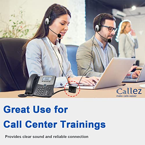 Image of Callez Telephone Training Adapter Y Splitter for RJ9 Headset or Handset | Phone Splitter Work for Cisco, Yealink, Avaya, Plantronics, Polycom, ShoreTel, NEC, Aastra, Nortel, Mitel and Other IP Phones