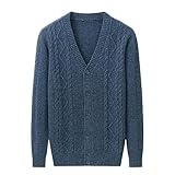 Autumn Winter V-Neck Computer Knitted Cardigan Men Large Jacquard Coat Cashmere Sweater A 5XL