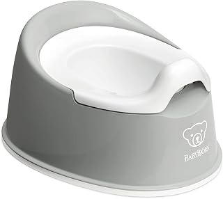 BabyBjörn Smart Potty Gray/White - Compact Portable Toddler Potty Chair, Easy Clean, Non-Slip, Made in Sweden