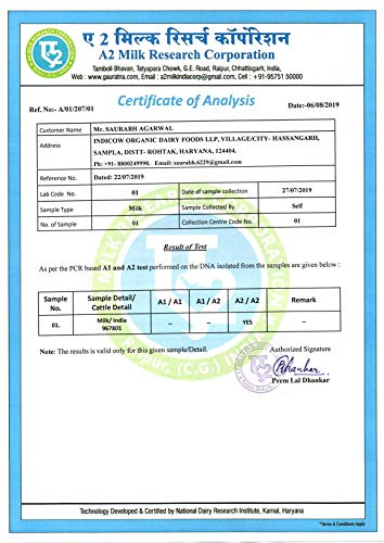 Image of Indicow Organic Dairy Foods A2 Desi Cow Ghee Recognized by Startup India (2 Packs of 1 L)