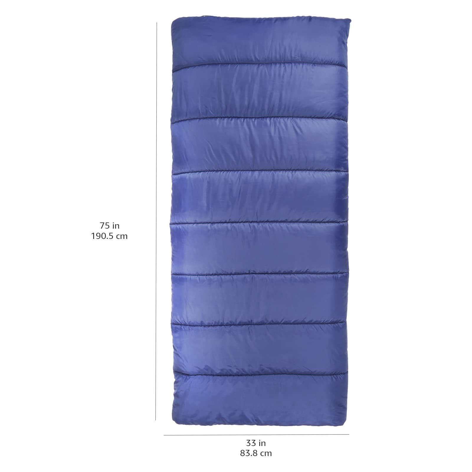 Amazon Basics Saco de Dormir Ligero, 4 Estaciones, para Clima Frío y Cálido, Camping y Senderismo, 190 x 83 cm, Azul