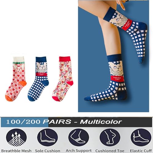 Calcetines vintage cómodos beige pack de 100 pares para mujer 4