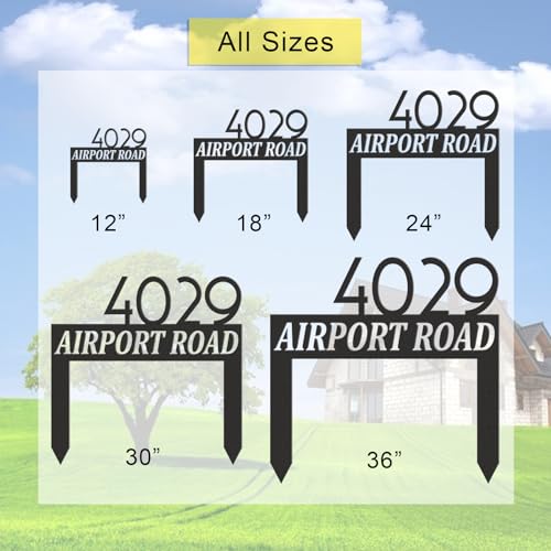 Yuajsterl Personalized Modern Large Metal Address Sign For Yard thumb #2