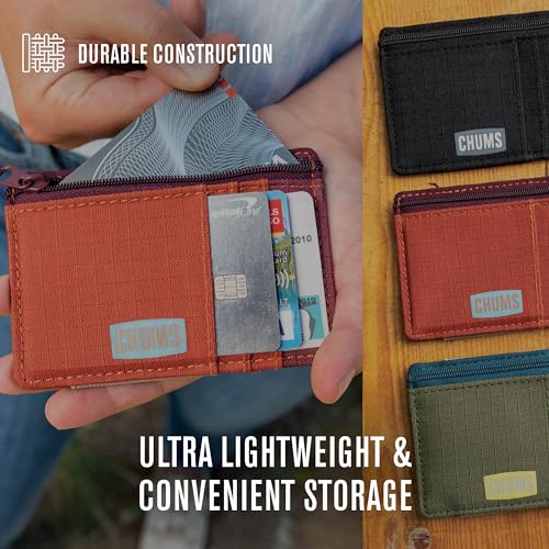 Chums Bandit Zip Compact Wallet - Slim RFID Wallet for Men & Women with Coin Pouch (Black)3