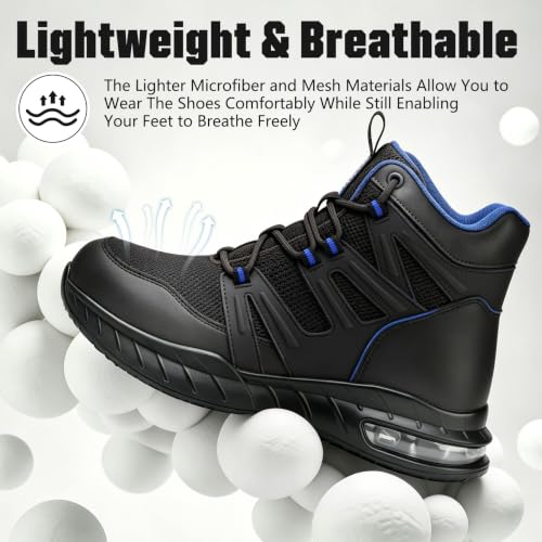 Hogent Steel Toe Boots for Men, Cushioned Safety Work Shoes - image 5