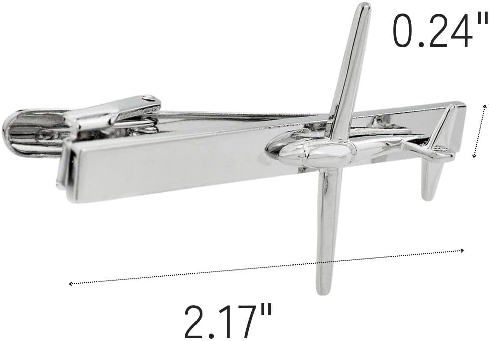 Silver Airplane Tie Clip