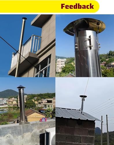 Protector de Chimenea contra la Lluvia para chimeneas de ladrillo de 15 cm. Cubierta Impermeable para conductos de Humos y chimeneas. Protección de ventilación para Tubos de Humo y chimeneas