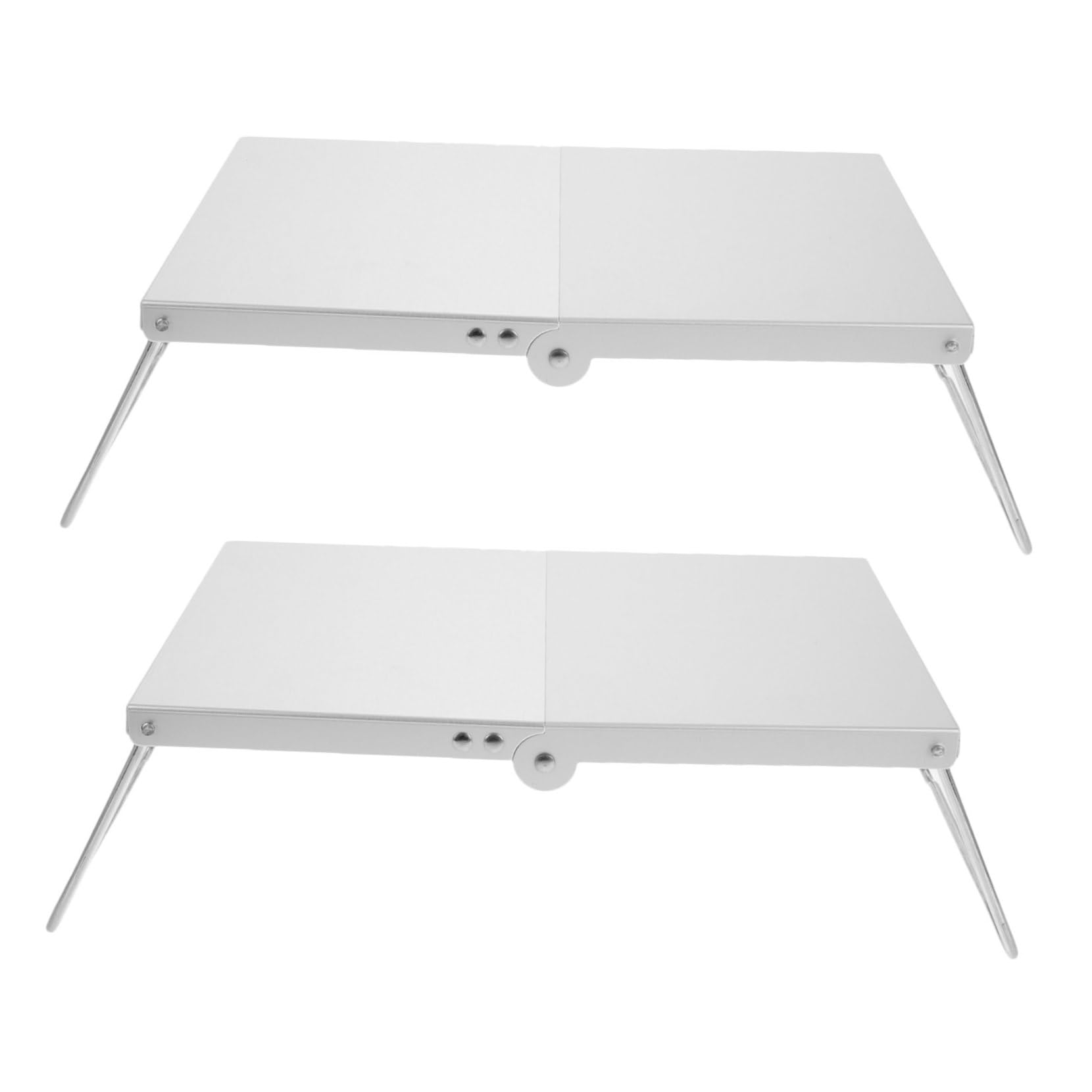 STOBAZA Mesa de Camping Plegable Pequeña Rectangular de Aluminio 2piezas