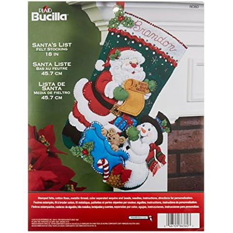 Bucilla Santa 's List Weihnachtsstrumpf-Applikation aus Filz Cover
