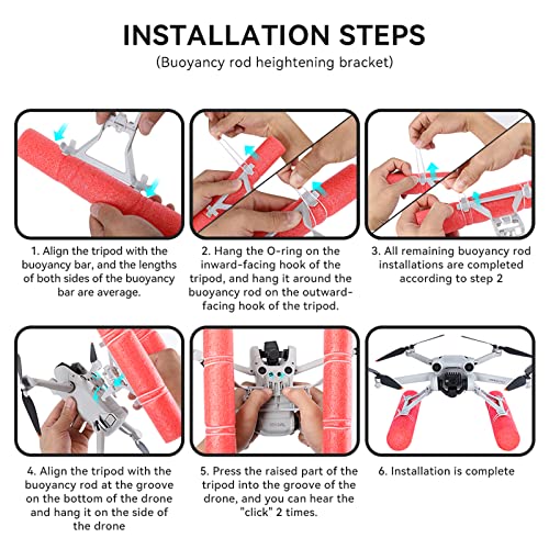 ZJRXM Mini 3 Pro Landing Skid Float Training Kit Zubehör für DJI Mini 3 Pro Drohne, Wasserlandung Schwimmer-Kit Water Landing Gear für DJI Mini 3 Pro