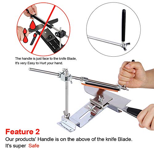 Professional Chef Knife Sharpener All Iron Steel Kitchen Sharpening Kit System Tools Fixed-angle With 4 Whetstones