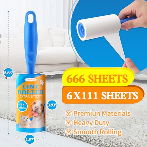 Image of Lint Rollers Extra Sticky,Lint Roller for Pet Hair Removal, 6 Pack Lint Roller Dog Cat Lint Remover for Clothes,Carpet