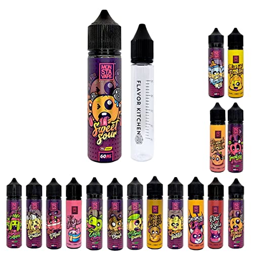 【NO MINT】MONSTA VAPE モンスターベイプ マレーシア定番系リキッド 60ml+FlavorKitchenオリジナル目盛付きボトルプナーセット【VAPE/リキッド】 (Sweet Sour 清涼剤無し)