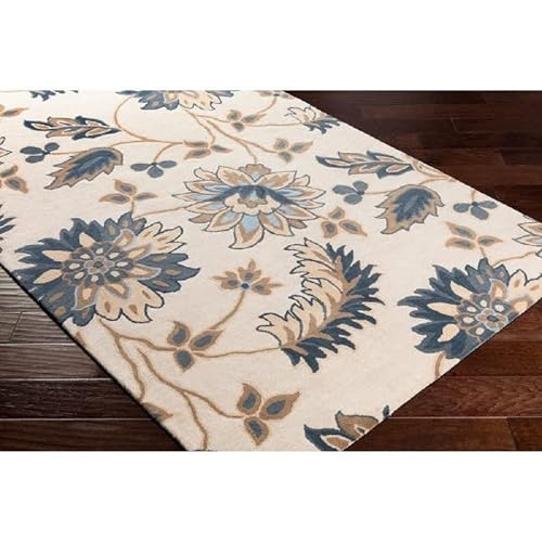 Image of 4x6 Ft Wool Tufted Rug - Compact Handcrafted Carpet for Small Living Rooms, Bedrooms & Study Areas