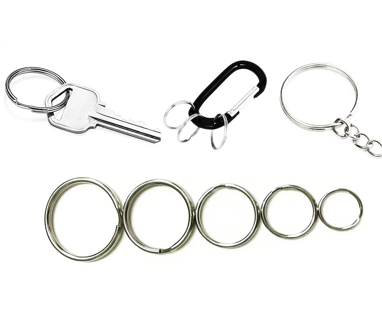 SISI UK® 50Pcs Key-Ring Nickle Rings Key Chain Ring, Keyrings Craft Split Rings for Office Home Keys Organization and Car Home Keys Attachment (25mm)