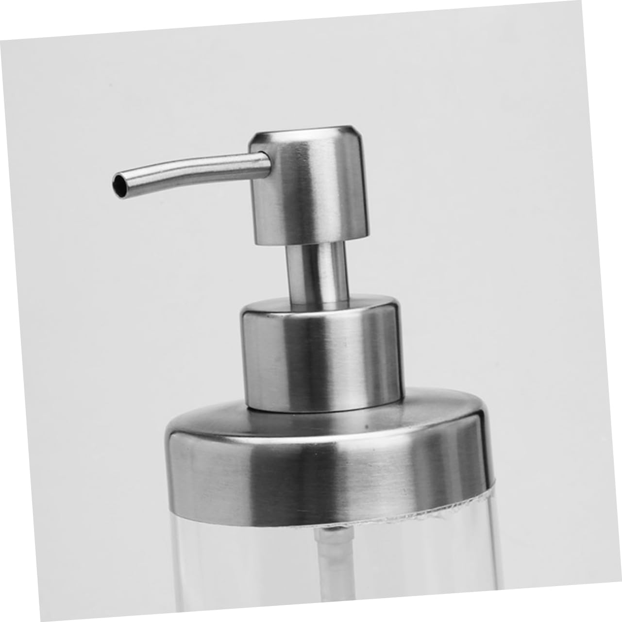 Dosatore Sapone Liquido 350ml, in Acciaio Inox e Acrilico, Flacone Trasparente Ricaricabile, 2 Pezzi per Bagno e Cucina