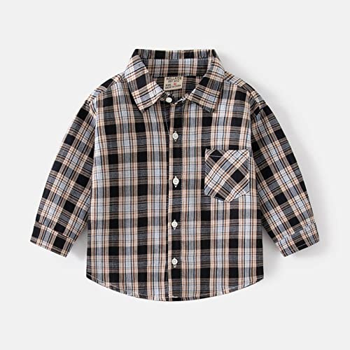 Toddler Boys Button Down Plaid Shirt Jacket Long Sleeve Fashion Tops Stylish Warm Outerwear Casual Dress Shirts Coat2