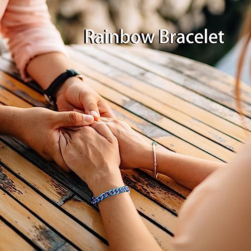 TOPGRILLZ 10,14mm Stainless Rainbow Bracelet Hip Hop Personality stainless steel Solid Jewelry Solid Cuban Link Curb Chain Cool Bracelet for Men Women2