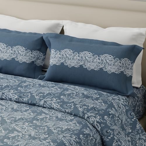 Image of Layers 100% Cotton for Double Size Bed | 120 TC Ethnic Print, Soft, Breathable, Machine Washable Bedsheet with 2 Pillow Covers | Forever Collection (224 x 254 cm) - Grey