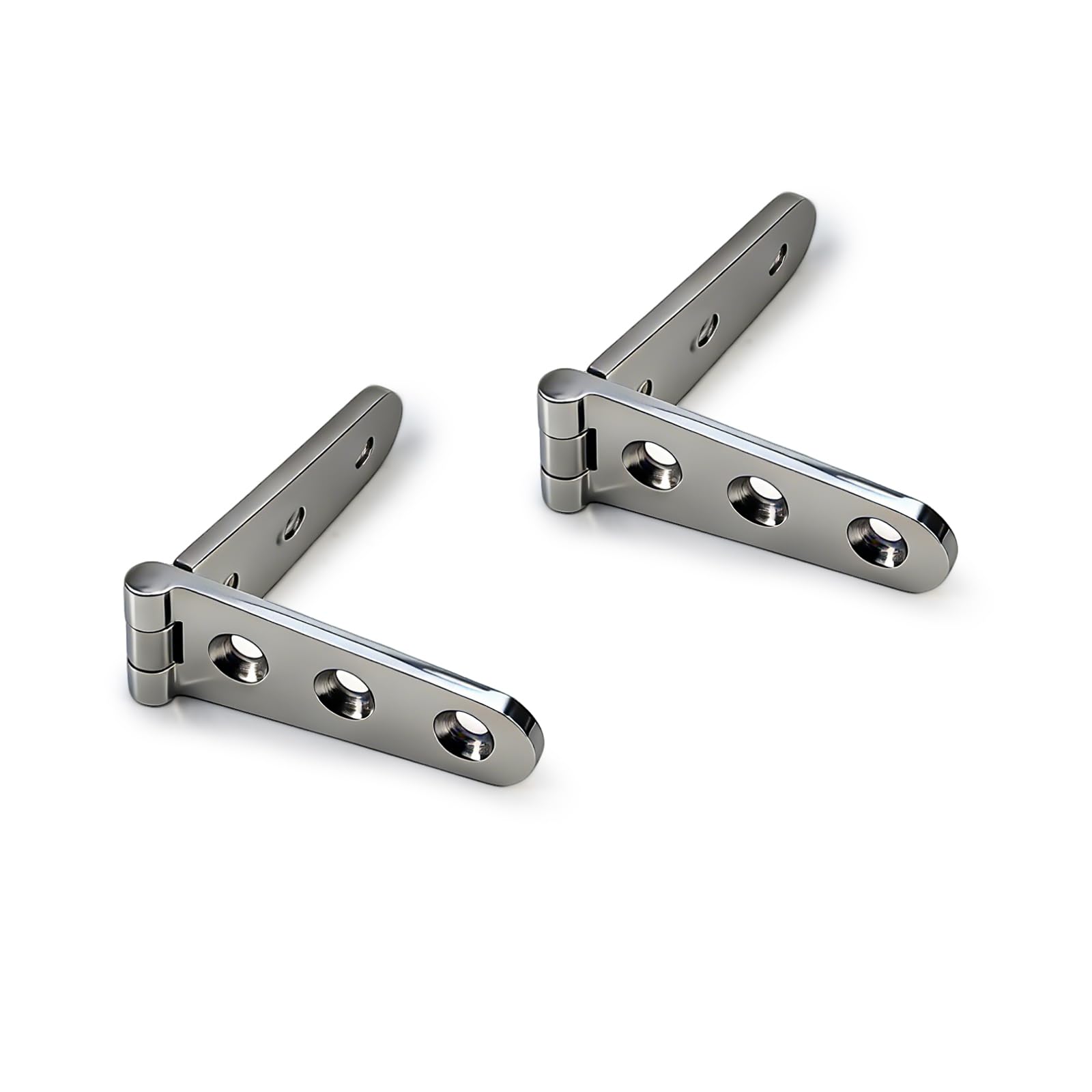 2Pcs Marine Strap Hinge 3 Holes Heavy Duty Strap Hinge for Door Gate Boat