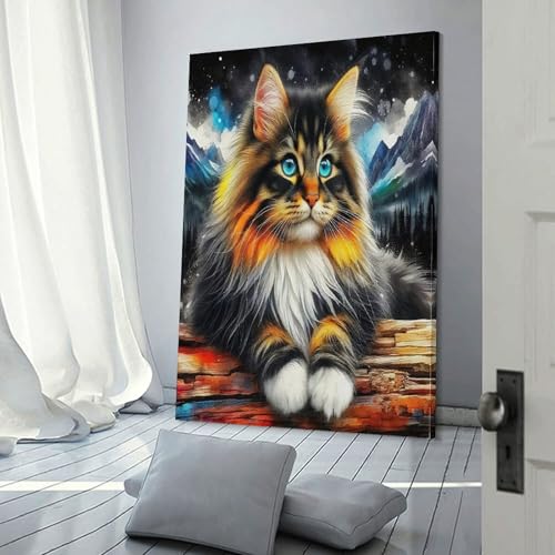 Impression sur toile chat premium grand format decoration murale haut de gamme