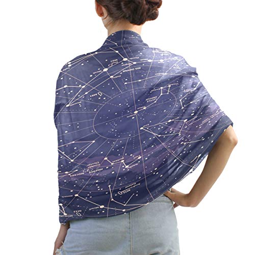 Galaxy Shawl Wrap Womens Elegant 12 Constellation Universe Stars Large Chiffon Scarf Lightweight for Dresses Mothers Day2