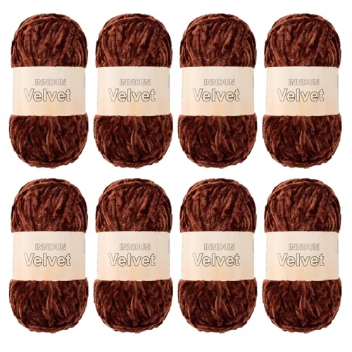 Image of Soft Velvet Chenille Yarn for Crocheting, Super Bulky Yarn for Blankets | Fluffy, plush yarn for crochet and knitting blankets, amigurumi, cushions and handmade gifts for cozy DIY projects.