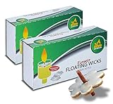 Ner Mitzvah, schwimmende Dochte, blumenförmig, Baumwolldochte und Korkscheibenhalter für Ölbehälter, inklusive Pinzette zum Entfernen der Dochte silber