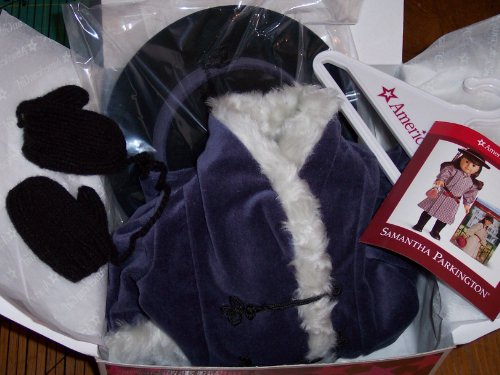 American Girl Samantha's Blue Velvet Holiday Coat, Hat and mittens for 18 Dolls - DOLL IS NOT INCLUDED