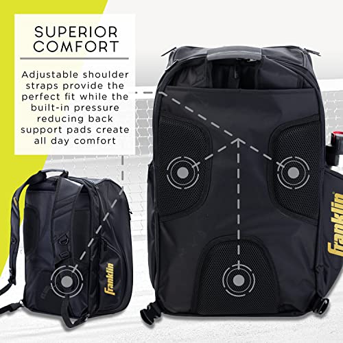 Franklin Sports Pickleball Backpack + Duffle Bag - Elite Series Pickleball Bag For Paddles, Pickleballs + Equipment - Hybrid Backpack + Duffle Bag Design - Pickleball Bag For Men + Women - Black #TOP4