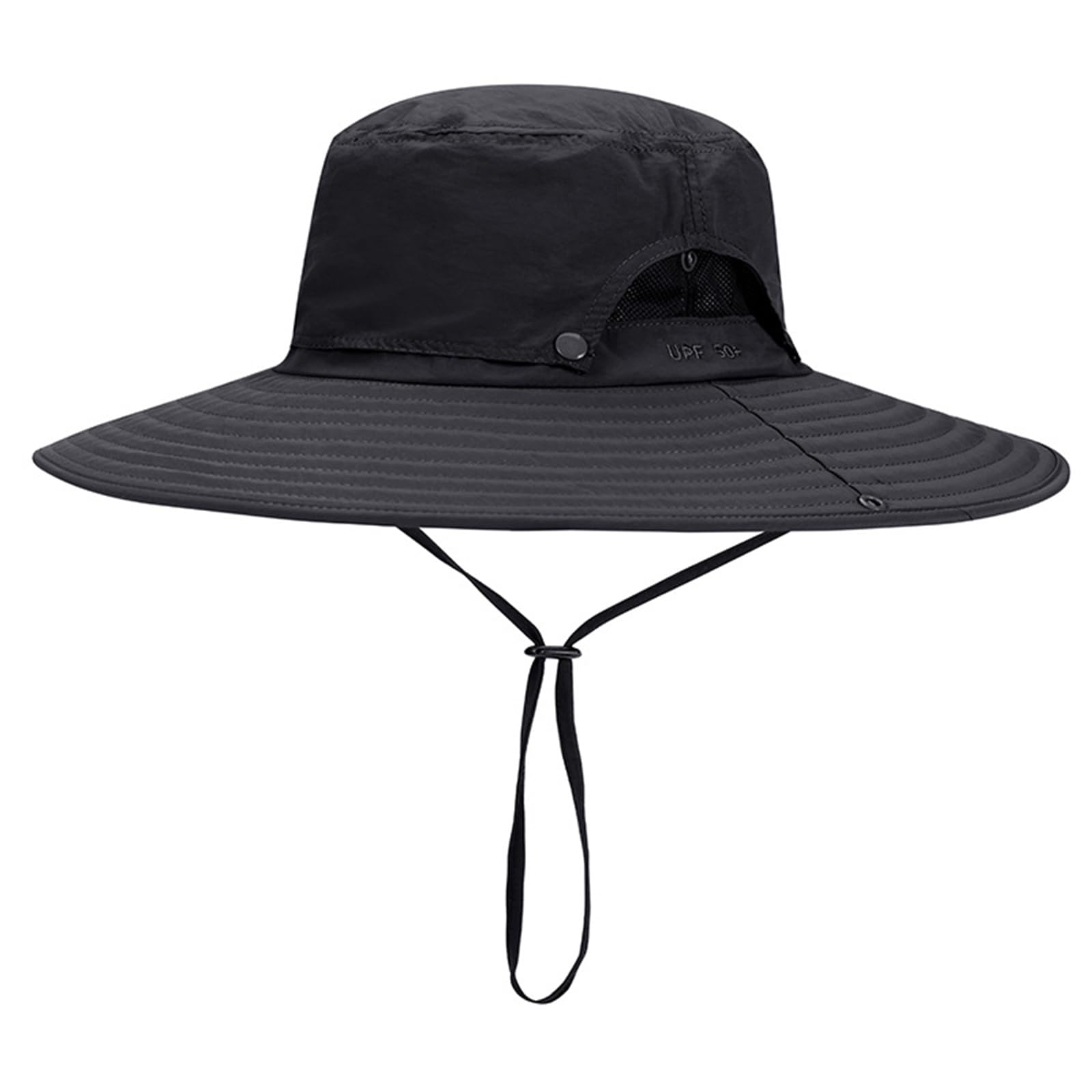 Cappello Da Pescatore A Tesa Larga Traspirante Da Uomo con Cinturino Sotto Il Mento E Parte Superiore Rimovibile Berretto Estivo Ad Asciugatura Rapida