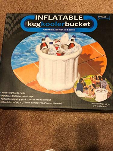 Creative Concepts Inflatable Drink Cooler, Holds Up to 150 Pounds, Vibrant Plastic, 25" H x 23" W x 25" D