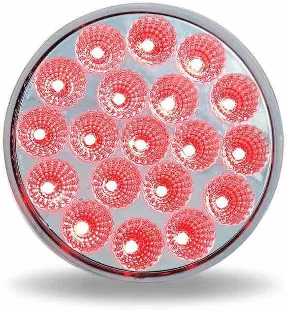 TRUX TLED-4XRB Stop, Turn & Tail Light, Dual Revolution, 4", Red/Blue, Led