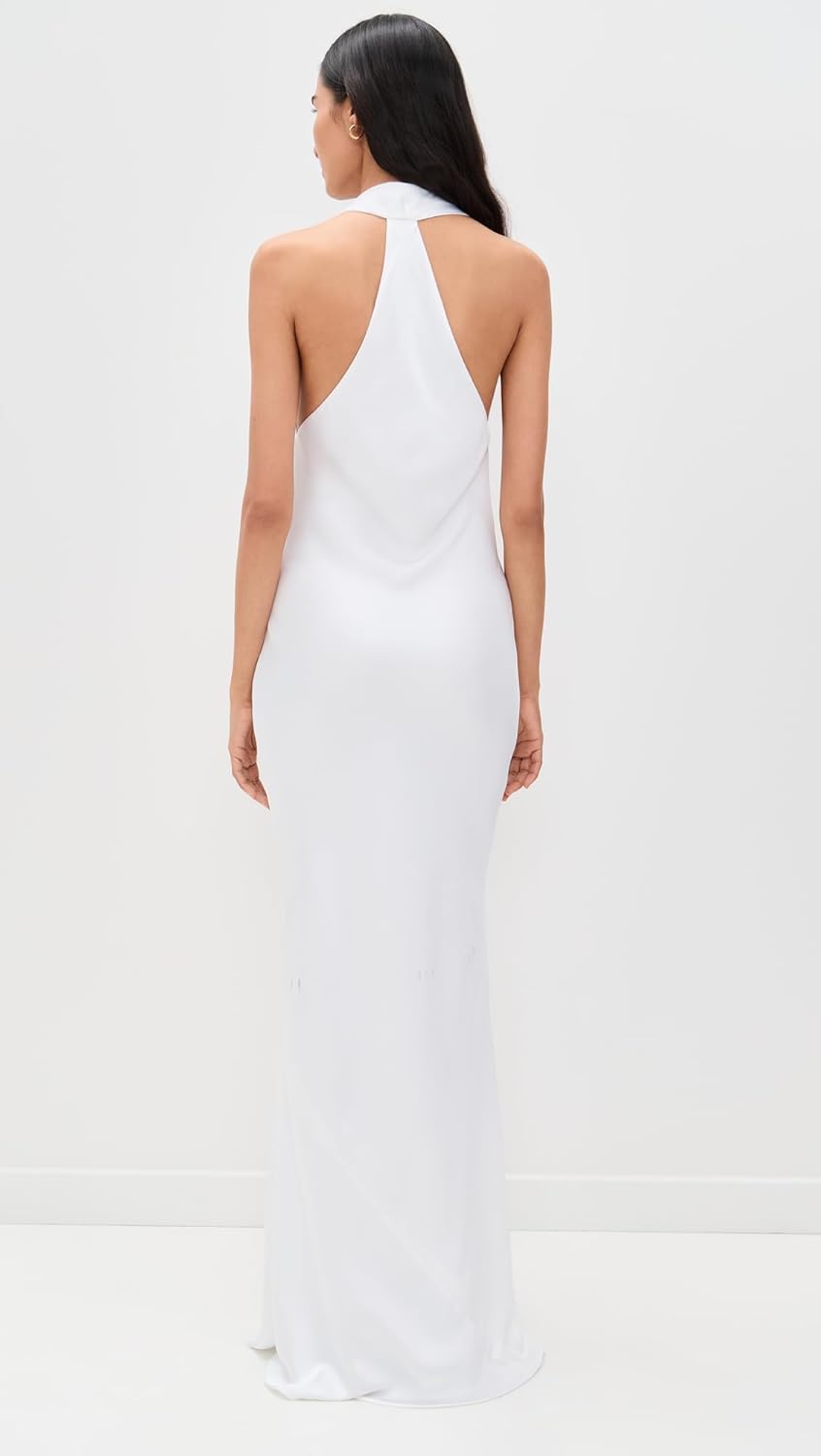 Norma Kamali Women's Halter Drape Bias Gown - Image 3