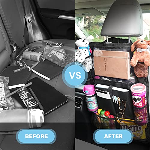 Haussimple Car Seat Organizer – Set Of 2 Car Organizers And Storage With 10 Pockets And 2 Hooks – Kids Tablet Pouch Car Storage Organizer – Backseat Car Organizer For Travel, Drinks, And Ipad #TOP4