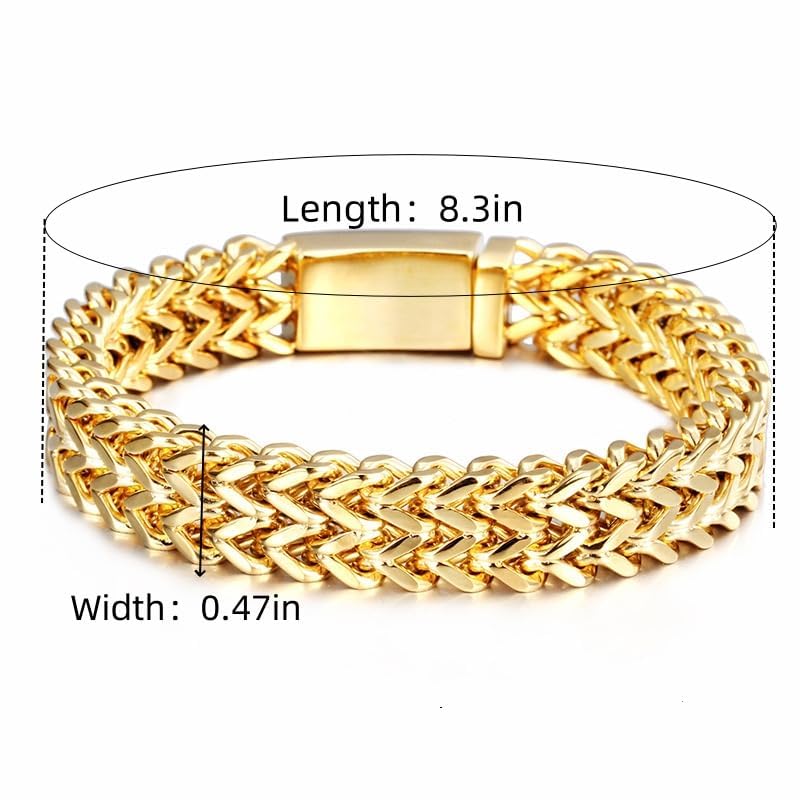 18K gold Cuban bracelet fashion accessories men's solid Miami hip-hop style mesh bracelet Christmas and holiday gifts2